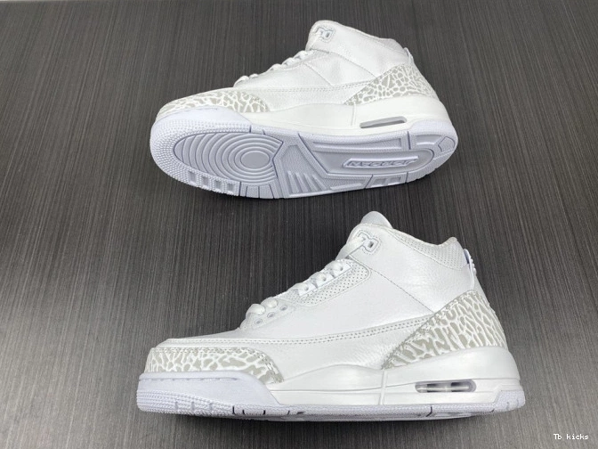 Reps TBK PS Retro 3 Jordan Air 'Triple 429487-111 White' 0805